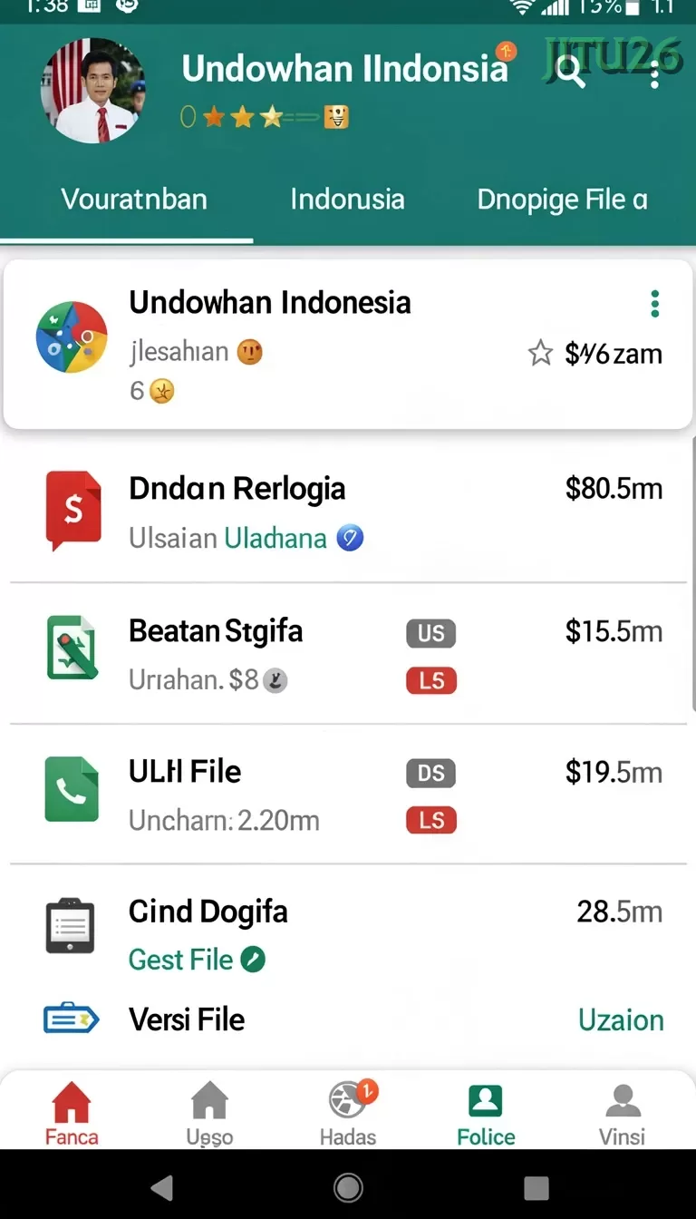 Cuplikan layar ATM138 — menu navigasi
